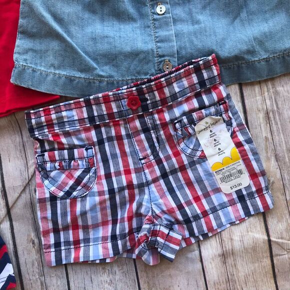 Carter's Okie Dokie Jumping Beans NWT Patriotic Red White Blue Wardrobe 6 mo NEW - Picture 5 of 6